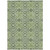 3' X 5' Artichoke Green And Fern Green Medallion Washable Indoor Outdoor Area Rug