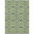 3' X 5' Artichoke Green And Fern Green Medallion Washable Indoor Outdoor Area Rug