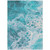 8' X 10' Teal Blue And Ivory Abstract Washable Indoor Outdoor Area Rug