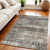 5' X 7' Ivory Gray and Golden Brown Abstract Area Rug