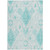 8' X 10' Teal Blue Aqua And Ivory Moroccan Washable Indoor Outdoor Area Rug