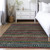 10' X 14' Black Green And Gold Striped Washable Indoor Outdoor Area Rug
