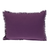 14" X 20" Purple and White Striped Cotton Throw Pillow With Fringe