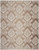 8' X 10' Ivory and Tan Damask Distressed Non Skid Area Rug