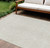 10' X 14' Ivory And Pale Beige Geometric Washable Indoor Outdoor Area Rug