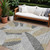 10' X 14' Gray Beige And Ivory Floral Washable Indoor Outdoor Area Rug