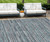 9' X 12' Teal Blue Aqua And Gray Striped Washable Indoor Outdoor Area Rug