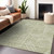 9' X 12' Artichoke Green And Ivory Abstract Washable Indoor Outdoor Area Rug