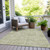 9' X 12' Artichoke Green And Ivory Abstract Washable Indoor Outdoor Area Rug