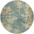 8' Teal Blue And Beige Round Abstract Washable Indoor Outdoor Area Rug