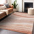 8' X 10' Salmon And Pink Abstract Washable Indoor Outdoor Area Rug