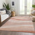 8' X 10' Salmon And Pink Abstract Washable Indoor Outdoor Area Rug