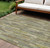 8' X 10' Artichoke Green And Ivory Striped Washable Indoor Outdoor Area Rug
