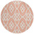 8' Salmon And Ivory Round Trellis Washable Indoor Outdoor Area Rug