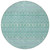 8' Aqua Teal Blue And Ivory Round Tribal Washable Indoor Outdoor Area Rug