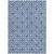 9' X 12' Blue And Ivory Geometric Washable Indoor Outdoor Area Rug