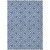 9' X 12' Blue And Ivory Geometric Washable Indoor Outdoor Area Rug