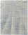 8' X 10' Ivory and Blue Abstract Hand Knotted Worn Faded Area Rug
