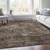 9' X 12' Brown And Ivory Floral Washable Indoor Outdoor Area Rug