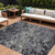 9' X 12' Black Gray And Silver Geometric Washable Indoor Outdoor Area Rug