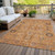 9' X 12' Terra Cotta Beige And Gray Oriental Washable Indoor Outdoor Area Rug