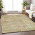 9' X 12' Salmon Fern Green And Beige Floral Medallion Washable Indoor Outdoor Area Rug