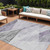 8' X 10' Purple Gray And Charcoal Abstract Washable Indoor Outdoor Area Rug