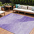 10' X 14' Purple And Ivory Abstract Washable Indoor Outdoor Area Rug