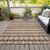 10' X 14' Chocolate And Taupe Quatrefoil Washable Indoor Outdoor Area Rug