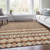 10' X 14' Chocolate And Taupe Quatrefoil Washable Indoor Outdoor Area Rug