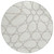 8' Ivory And Gray Round Abstract Washable Indoor Outdoor Area Rug