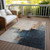 8' X 10' Taupe Black And Blue Abstract Washable Indoor Outdoor Area Rug