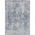 8' X 10' Navy Blue Oriental Washable Indoor Outdoor Area Rug