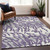 10' X 14' Purple Gray And Ivory Animal Print Washable Indoor Outdoor Area Rug
