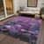 8' X 10' Purple Eggplant And Lavender Floral Washable Indoor Outdoor Area Rug
