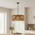 Rattan And Metal LED Dimmable Outdoor Hanging Pendent Light