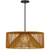 Rattan And Metal LED Dimmable Outdoor Hanging Pendent Light
