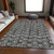 8' X 10' Black Gray And Ivory Geometric Washable Indoor Outdoor Area Rug