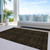 9' X 12' Brown And Black Medallion Washable Indoor Outdoor Area Rug