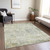 9' X 12' Sage Charcoal And Ivory Abstract Washable Indoor Outdoor Area Rug