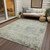9' X 12' Sage Charcoal And Ivory Abstract Washable Indoor Outdoor Area Rug