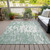 9' X 12' Sage And Ivory Abstract Washable Indoor Outdoor Area Rug