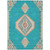 8' X 10' Teal Blue Brown And Ivory Oriental Washable Indoor Outdoor Area Rug