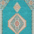 8' X 10' Teal Blue Brown And Ivory Oriental Washable Indoor Outdoor Area Rug