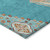 8' X 10' Teal Blue Brown And Ivory Oriental Washable Indoor Outdoor Area Rug
