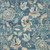 9' X 12' Turquoise Cream and Navy Blue Floral Distressed Area Rug