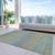 8' X 10' Blue Striped Washable Indoor Outdoor Area Rug