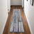 8' Runner Blue and Gray Striped Power Loom Runner Rug
