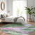 8' Sage And Mint Green Round Floral Washable Indoor Outdoor Area Rug
