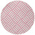 8' Pink And Ivory Round Geometric Washable Indoor Outdoor Area Rug